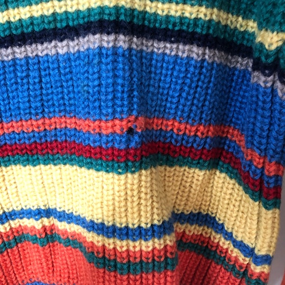 Vintage Hipster Lands End Wool Sweater Rainbow - Picture 4 of 4
